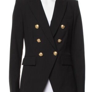 Like New - Veronica Beard Miller Dickey Blazer Jacket Black Double Breasted Sz 2